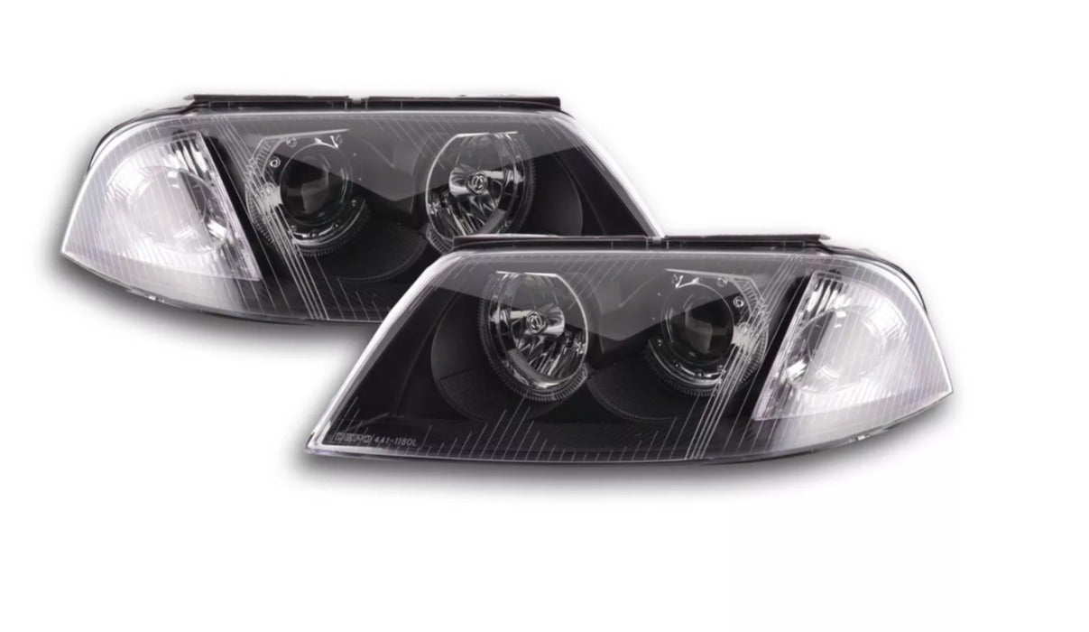 FK Set LED Devil Halo Eye Headlights VW Passat B5 3BG 00-05 Black RHD & LHD