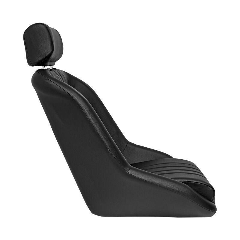 AS x1 Univ Classic Car Retro Kit Sports Fixed Back Bucket Seat Black inc slides