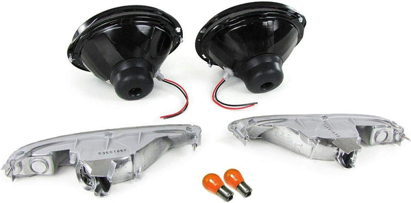 TZ Pair Glass Headlights + Indicators Black Smoke Mazda MX5 NA MK1 90-98 LHD