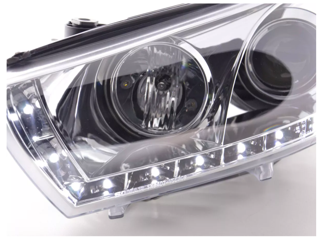 FK Paar LED DRL Lightbar Deluxe Scheinwerfer VW Scirocco 3 Mk3 13 08-14 Chrom LHD