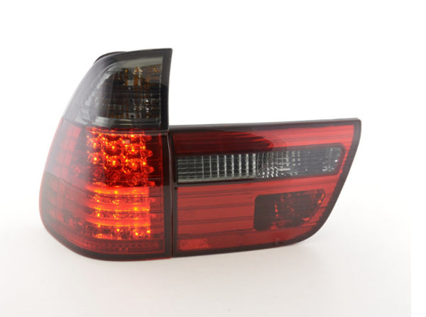 FK Pair Smoke BLACK LED DRL REAR LIGHTS BMW X5 E53 98-02 black / red LHD