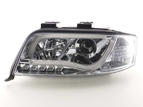 FK LED DRL Lightbar Deluxe Edition Headlights Audi A6 C5 4B 01-04 S6 Chrome LHD