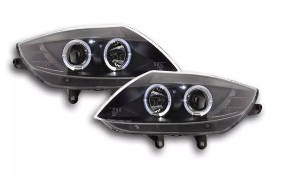 FK Pair LED DRL Projector Halo Eye headlights BMW Z4 E85 / E86 03-08 black LHD