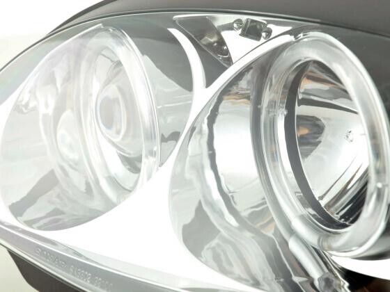 FK Pair LED DRL Halo Ring Angel Eye Headlights Citroen Saxo 00-02 Chrome LHD