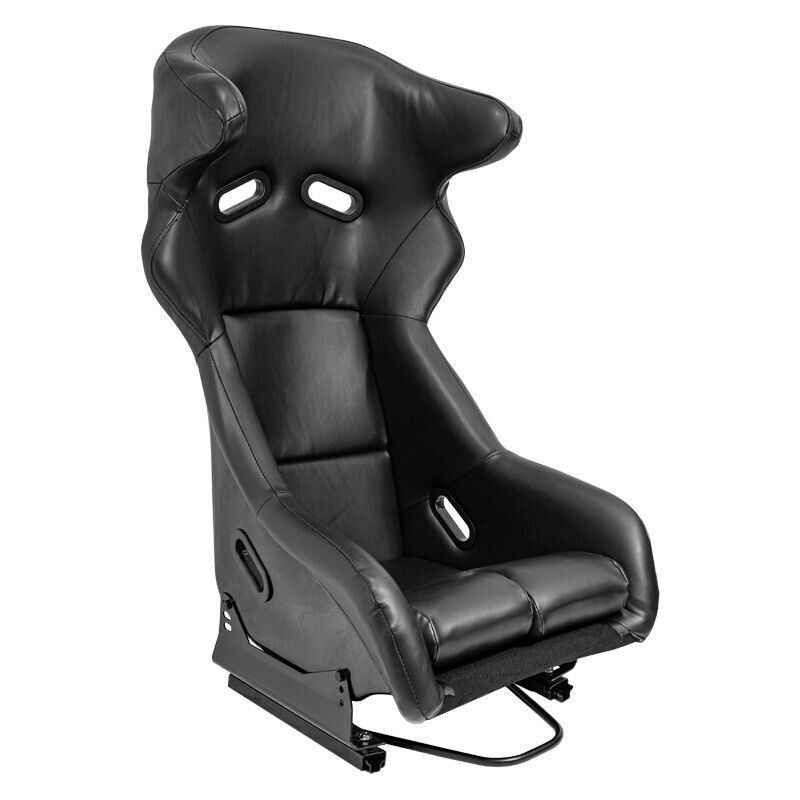 x2 Autostyle Black Syn Leath Sports Car Bucket Seats fibreglass back-rest