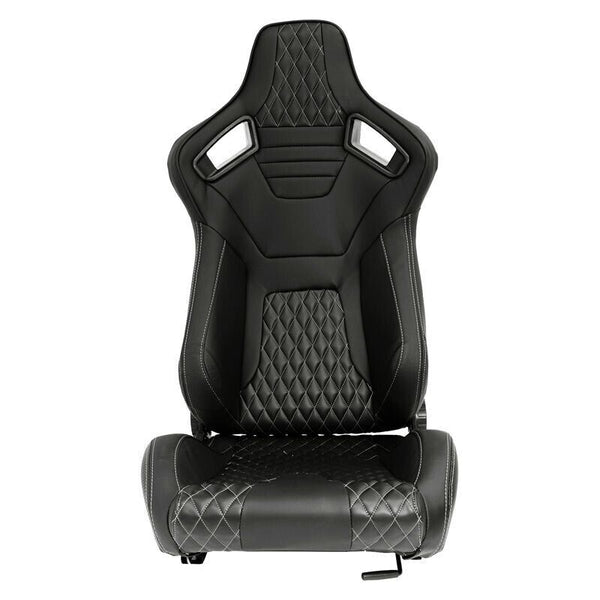 ATS AK x1 Univ Reclining Sports Bucket Seat Black Silver Stitch Carbon + slides