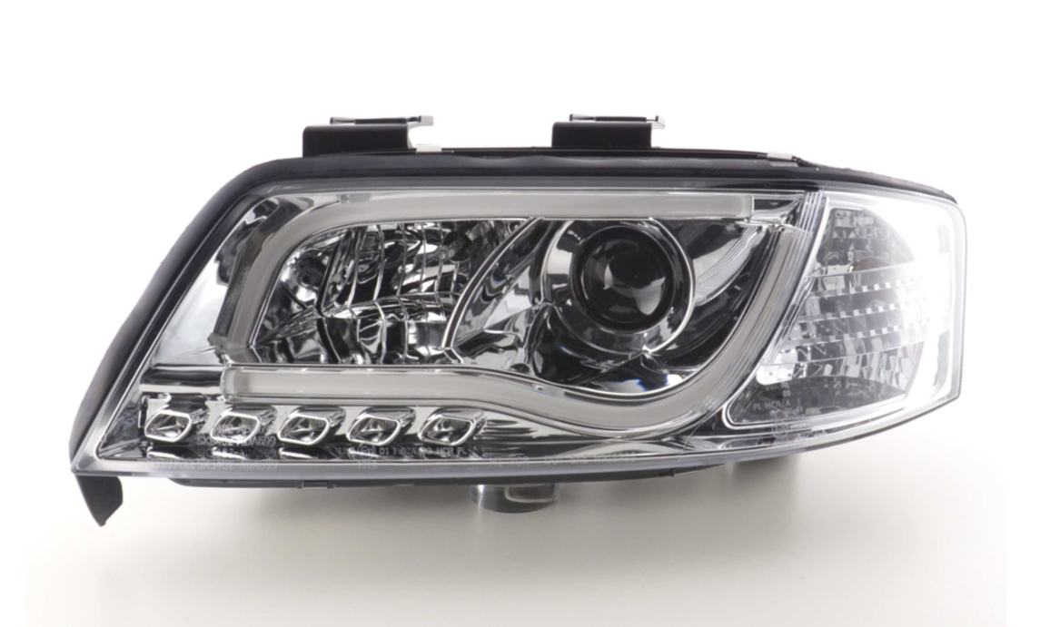 FK LED Headlights LED DRL Lightbar A6 C5 4B 97-01 Chrome S6 S-Line LHD