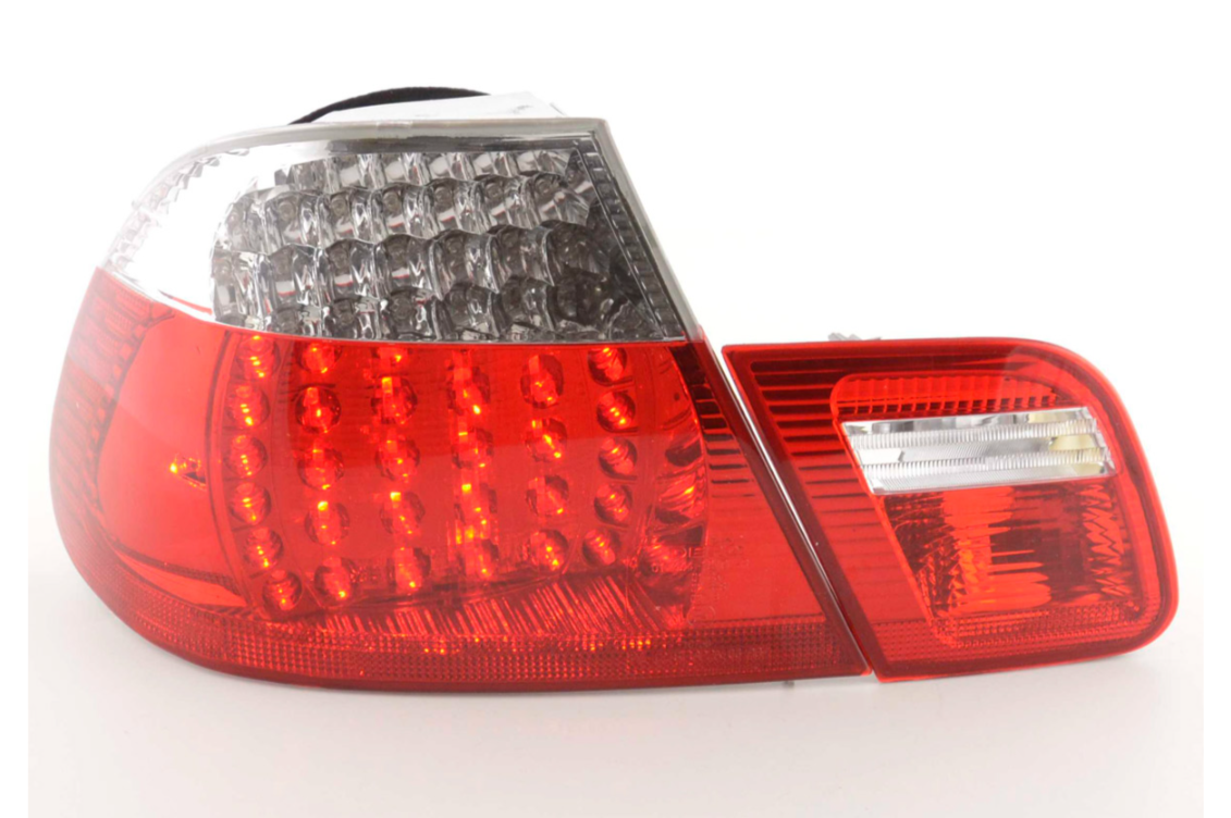 FK Paar LED-RÜCKLEUCHTEN Lichtleiste DRL BMW 3er E46 Coupé 99–03 klar rot LHD