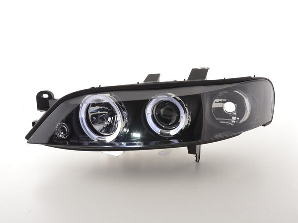 FK LED Halo Ring Headlights DRL Vauxhall Opel Vectra B Yr: 96-99 black LHD