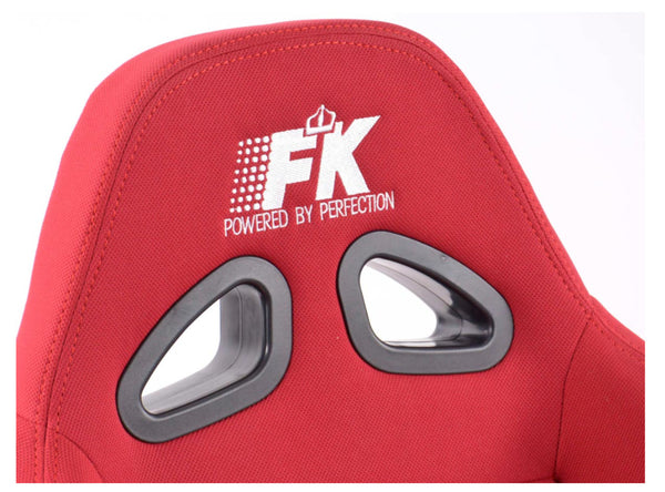 FK Pair Universal Reclining Bucket Sports Seats Red Textile Motorsport