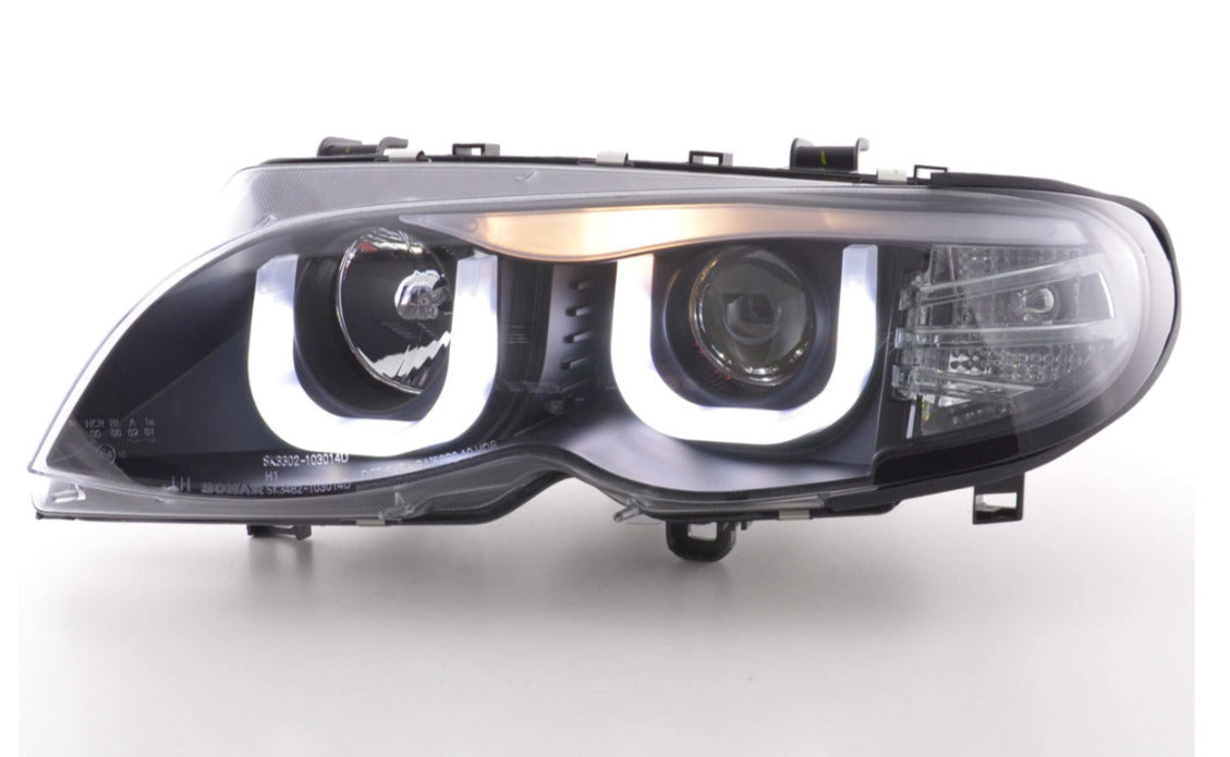 FK Pair LED DRL 3D Black headlights BMW 3-Series E46 Saloon Touring 02-04 LHD