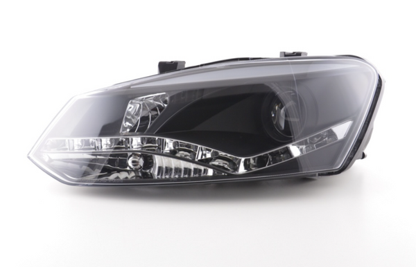 FK Par LED DRL Faros Projektoren VW Polo 6R 09+ Negro Rhd Plug&amp;Play