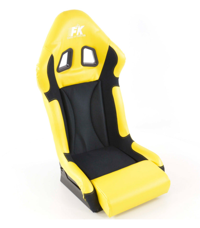 FK x1 Single Universal YELLOW Black Sports Bucket Seat Car Racing Simulator Sim