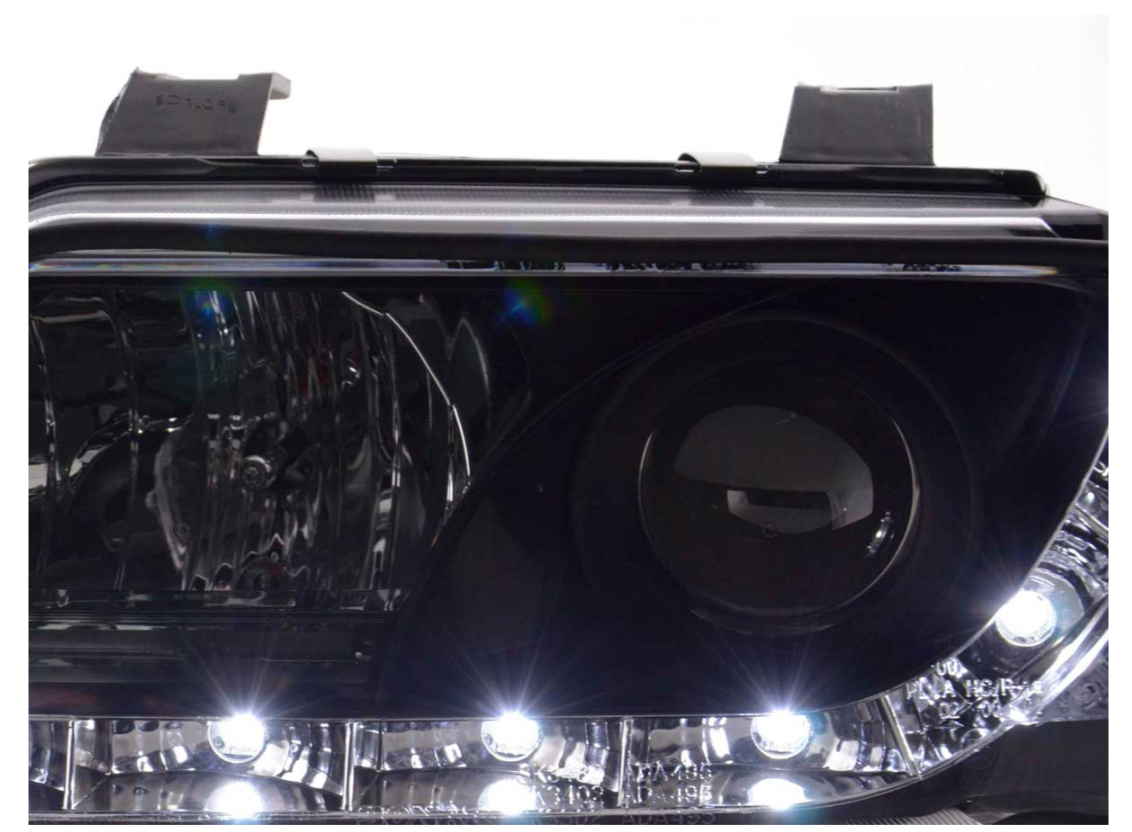 FK LED DRL Lightbar Scheinwerfer Audi A4 B5 8D 95-99 schwarz S4 LHD