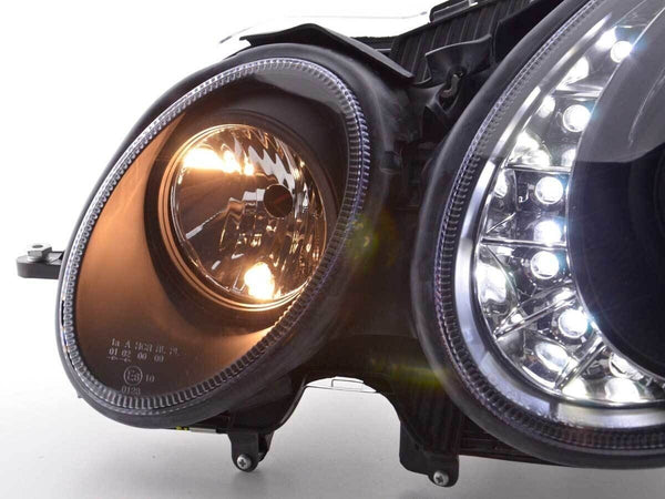 FK Pair LED DRL Halo HEADLIGHTS Mercedes E-Class W211 211 06-09 black AMG LHD