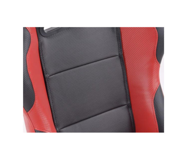 FK Universal Reclining Bucket Sports Seats - Red Carbon & Black Edition