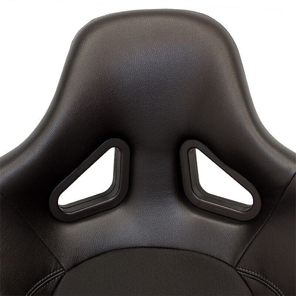 AUTOSTYLE BS2 x1 Universal Bucket Seat Black Synth Leather Fibreglass Back
