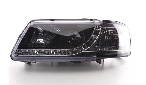 FK Paar LED DRL Halo Ring Lightbar Scheinwerfer Audi A3 8L 96-00 schwarz S3 S-Line