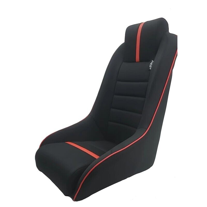 AS x2 Univ Classic RS Black Red Car Kit Fixed Back Bucket Seats + slides
