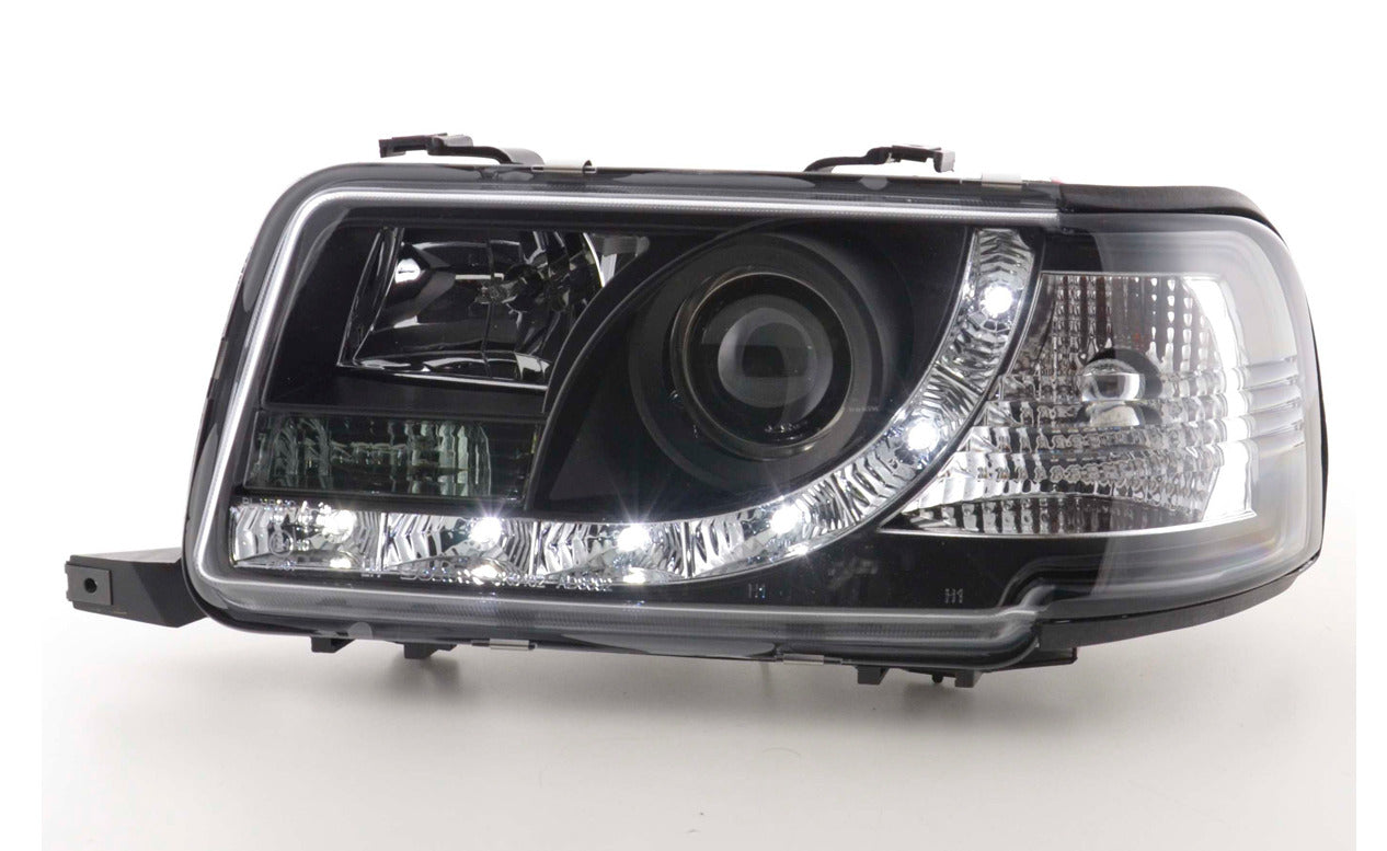 FK Pair LED DRL Lightbar Headlights Audi 80 B4 8C 91-94 black Plug & Play LHD