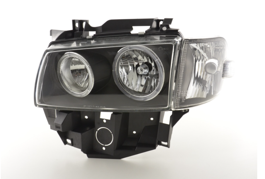 FK Paar LED DRL Devil Eye Halo Ring Scheinwerfer VW Transporter T4 97-02 Schwarz LHD