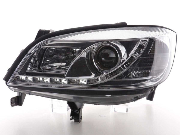 FK LED DRL Lightbar Headlights Halo Projector Opel Zafira A 99-04 Chrome VXR LHD