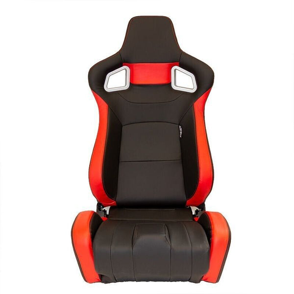 AUTOSTYLE RS6-II x1 Universal Sports Bucket Seat Black & Red + runners