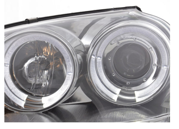 FK LED Halo Projector Eye DRL Headlights VW Golf 5 MK5 1K Chrome 03-08 GTi LHD