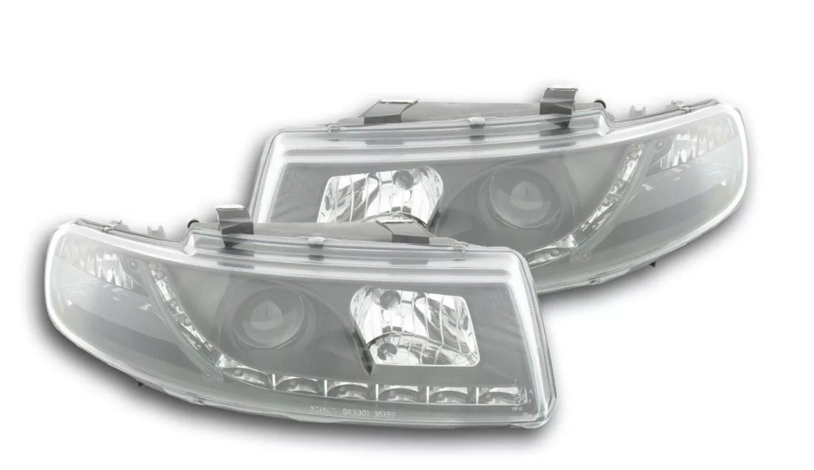 FK Pair LED DRL Projector Angel Eyes headlights Seat Leon type 1M 99-05 black