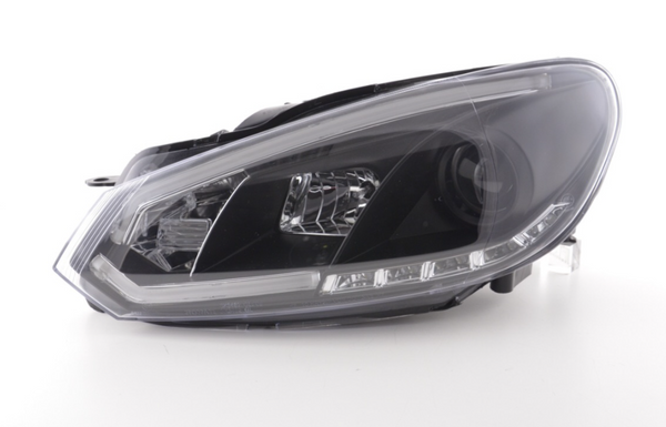 FK VW Golf 6 MK6 LED Servo 3D Eye Lightbar Headlights DRL GTI 08-12 black LHD