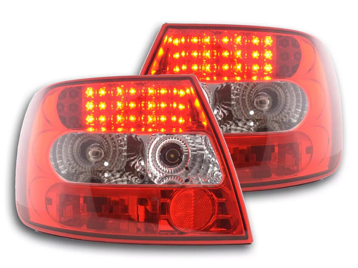 FK Set LED DRL Lightbar REAR Lights Audi A4 sedan B5 8D 95-00 clear red S4 Style LHD