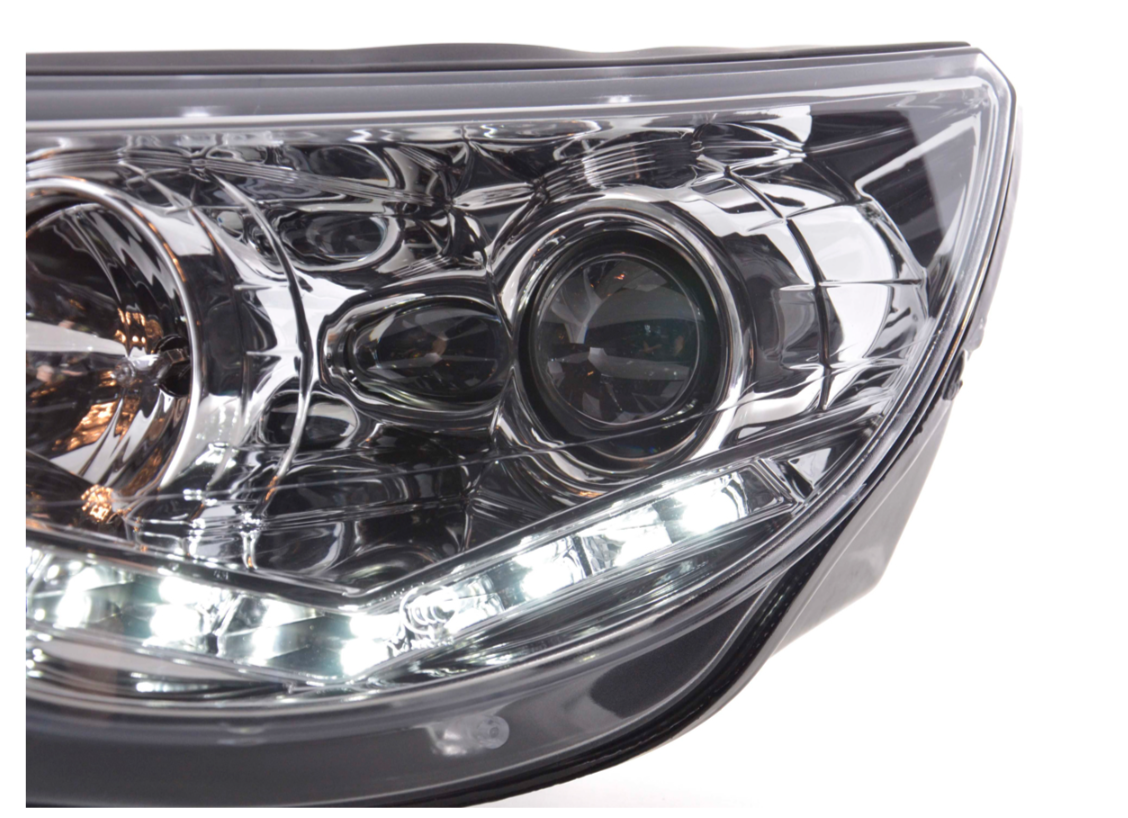 FK Pair LED DRL Lightbar Headlights VW Tiguan 07-11 chrome inc servo mot 5N LHD