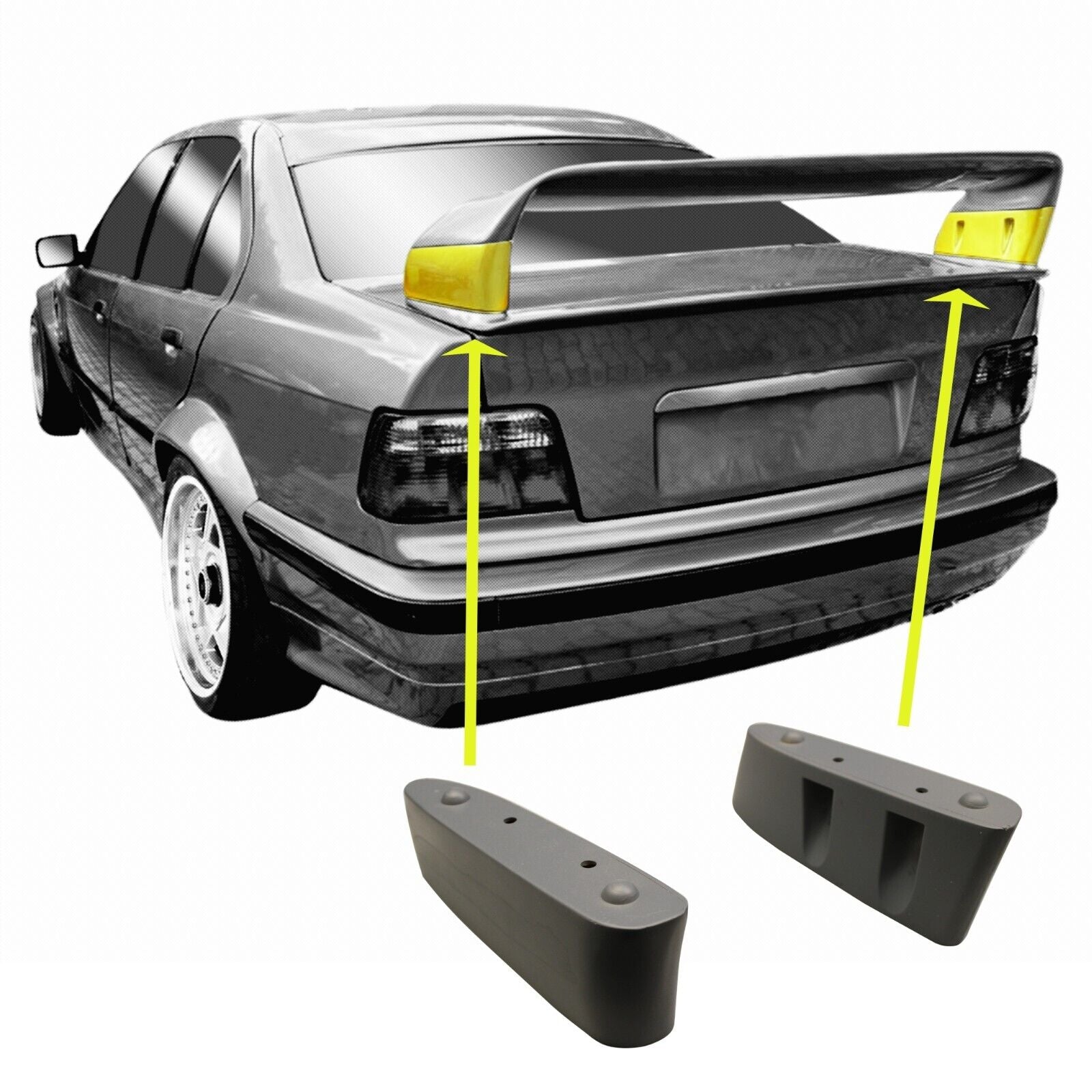 JOM Boot Spoiler Rear Wing extensions for BMW E36 sedan saloon & coupe Aero Kit GT M3