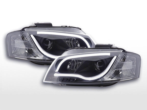 FK Set LED DRL Headlights Lightbar Halo Projector Audi A3 8P 8PA 03-08 black LHD