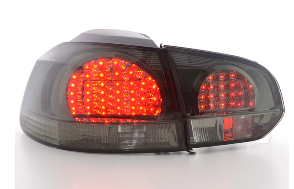 FK Set VW GOLF 6 MK6 08-12 LED REAR LIGHTS LAMPS TAIL BACK Smoke Red LHD