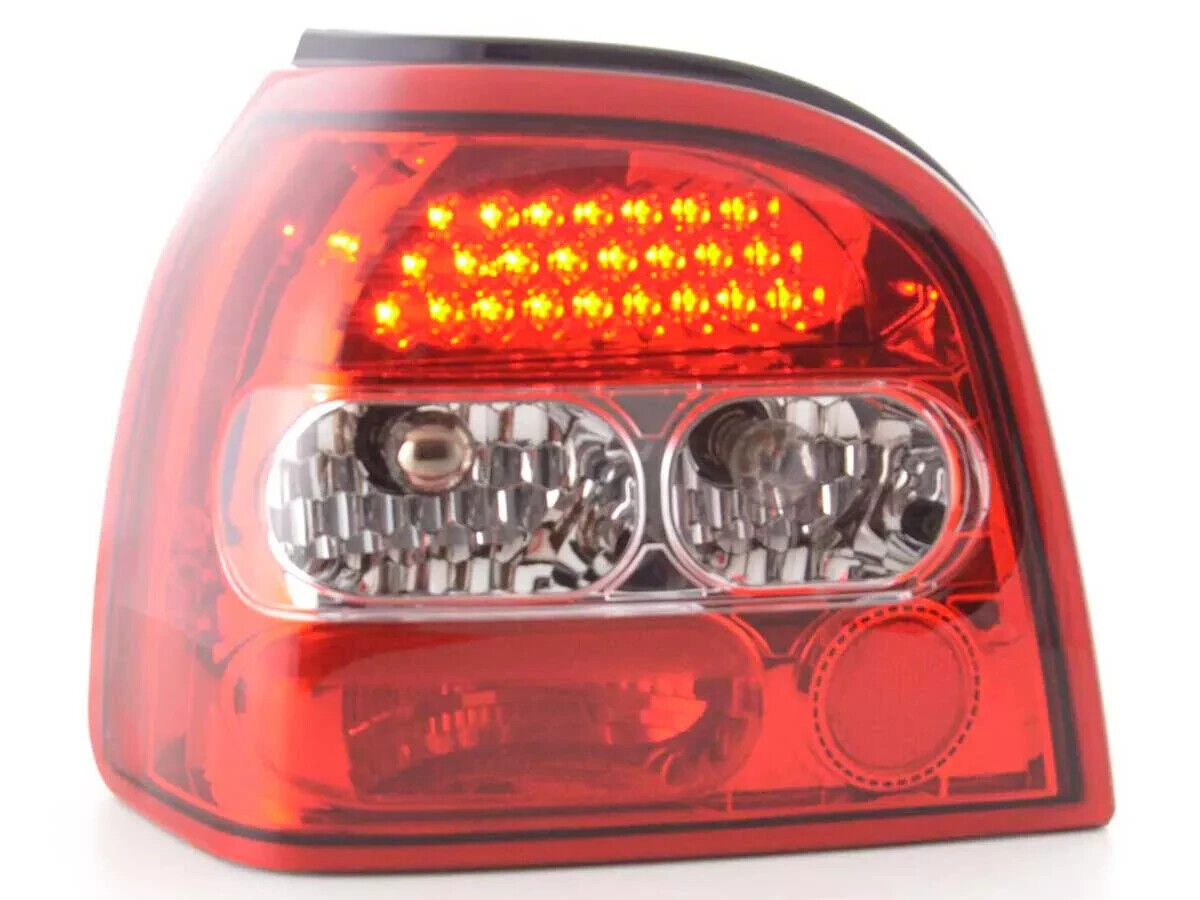 FK Pair Rear Lights VW Golf 3 MK3 1HXO 92-97 clear red crystal inc harnesses LHD