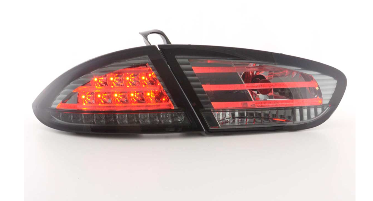 FK Pair LED Rear Lights Lightbar Seat Leon 2 MK2 1P 09-12 Black Smoke LHD