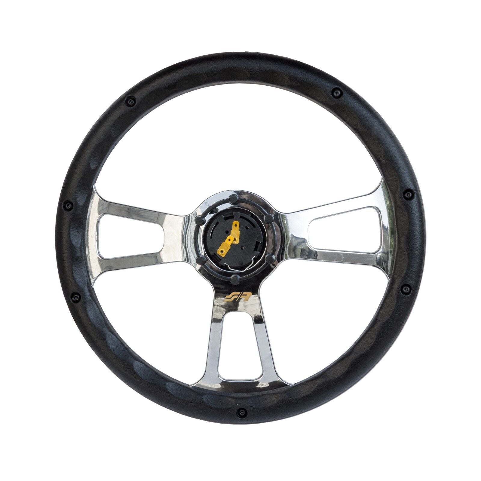 Simoni Racing Universal Steering WHEEL Sella 350mm Wood Look Brown Chrome