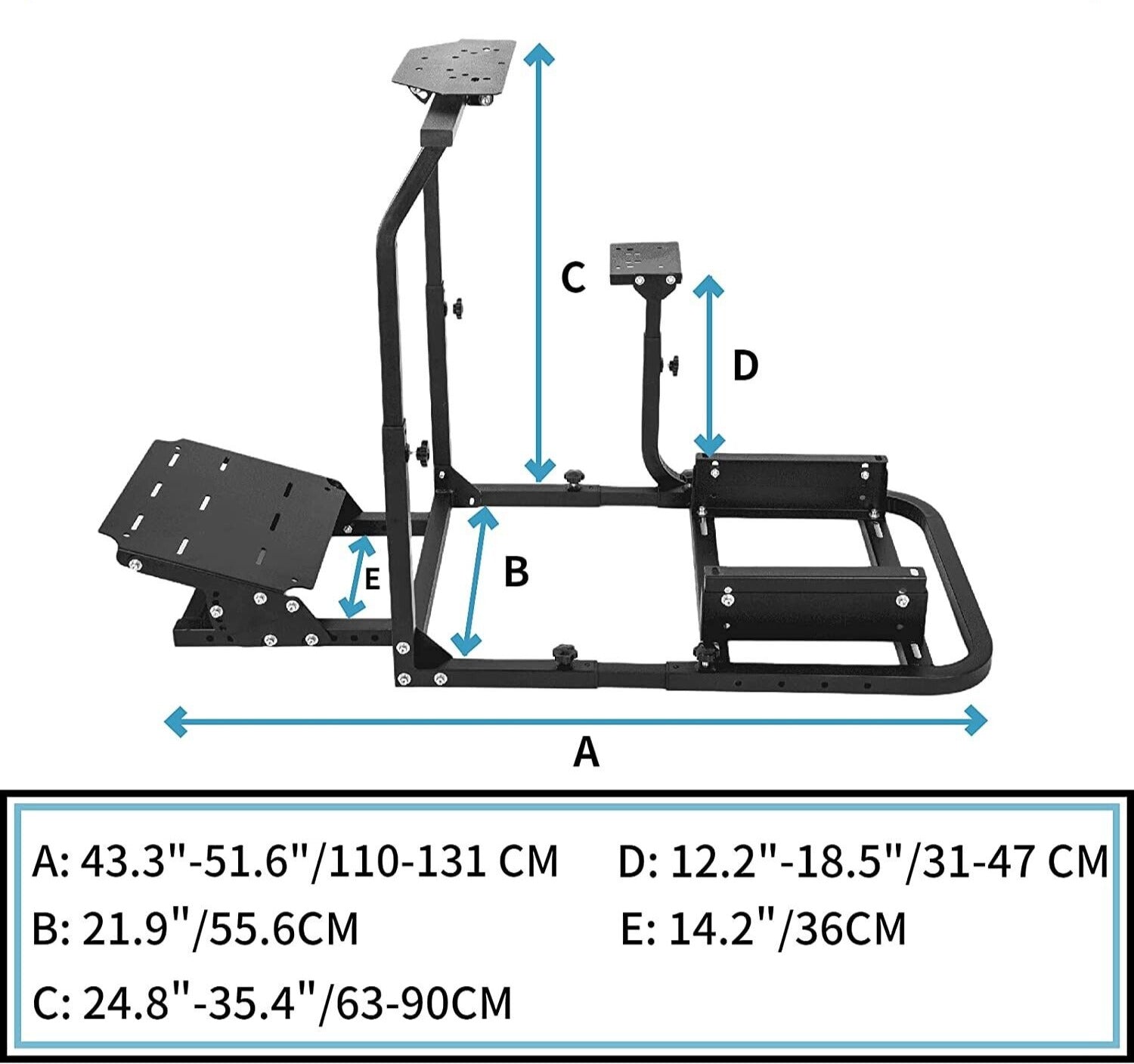 AZ Driving Game Sim Racing Frame Rig for Seat Wheel Pedals Xbox PS PC Console F1