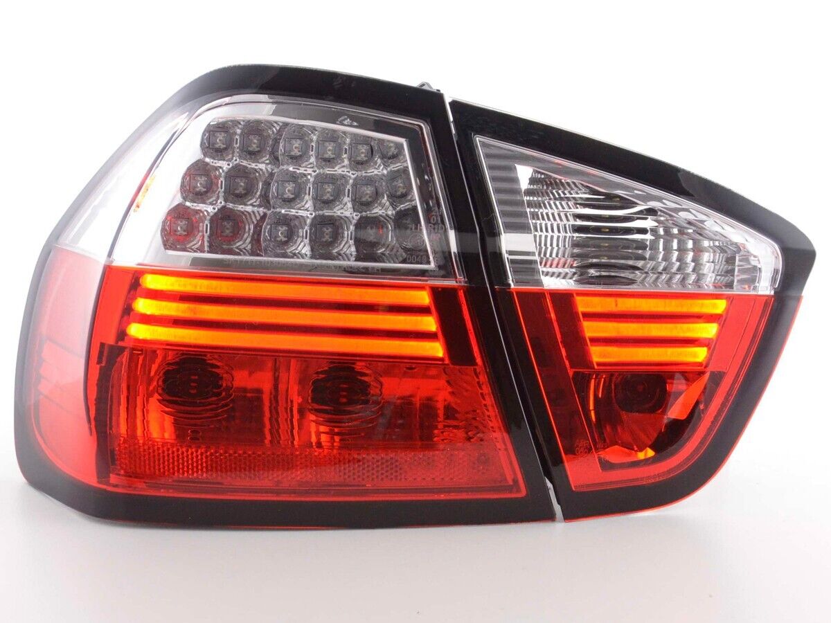 FK Pair LED DRL Lightbar REAR LIGHTS BMW E90 3 SERIES Saloon 05-08 red clear LHD