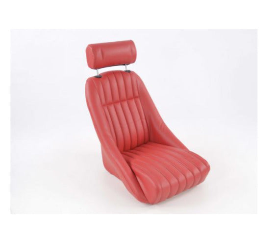 FK Cream Red  Piped Classic Car Retro Kit Fixed Back Bucket Seats No Runners