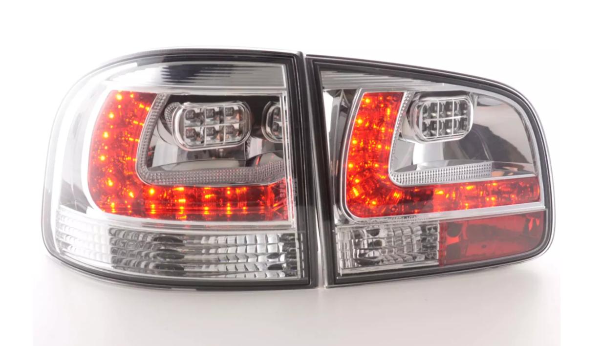 FK Pair LED DRL Rear Lights Lightbar VW Touareg 1 MK1 7L 03-09 Chrome LHD