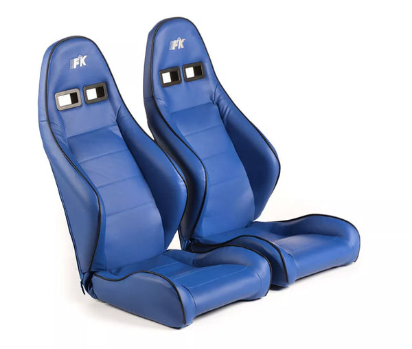 FK Universal Bucket Sports Seats BLUE Porsche 911 Style Retro Classic Kit Car