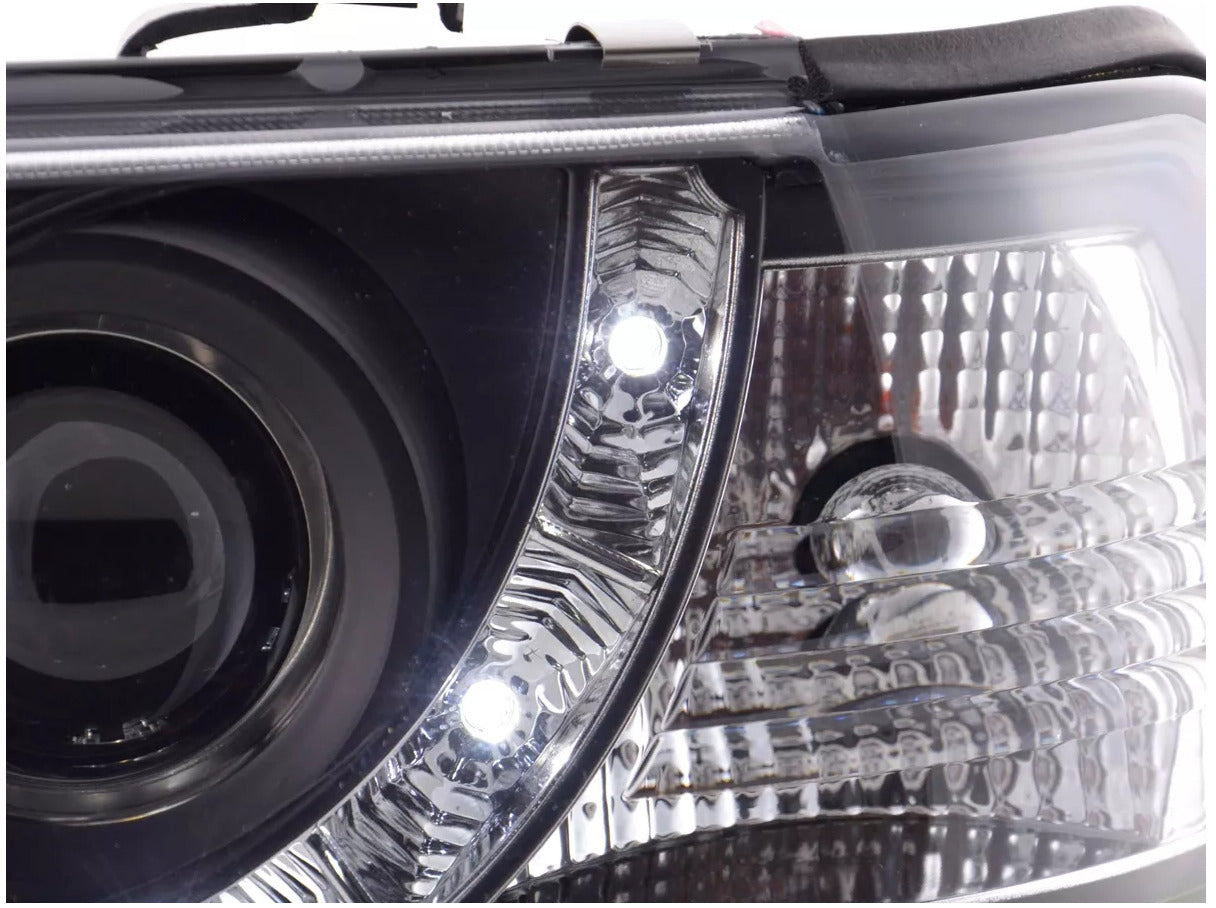 FK Pair LED DRL Lightbar Headlights Audi 80 B4 8C 91-94 black LHD