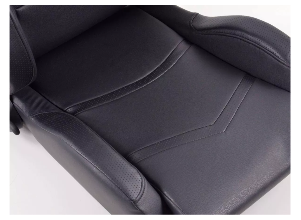 FK Pair Universal Reclining Bucket Sports Seats - Black Edition Synth Leather