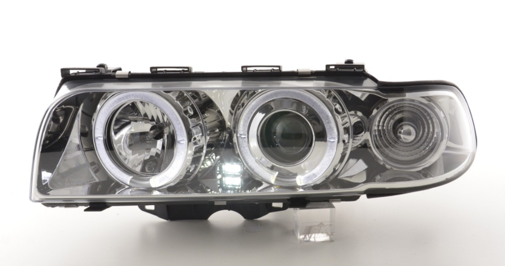 FK Paar LED DRL Angel Projektorscheinwerfer BMW 7er E38 95-98 Chrom RHD