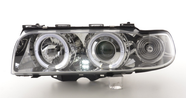 FK Paar LED DRL Angel Projektorscheinwerfer BMW 7er E38 95-98 Chrom RHD