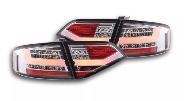 FK Set Audi A4 B8 8K 07-11 LED REAR Lights DRL Lightbar TAIL LIGHTS Chrome LHD