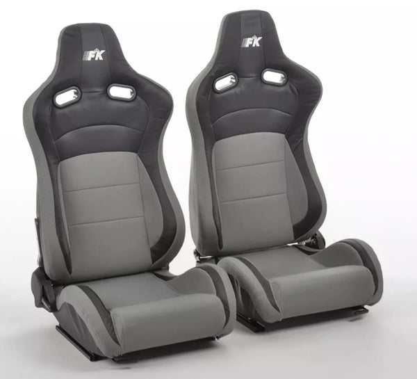 FK Universal Reclining Bucket Sports Seats - RS Carbon Fibre Design Grey Edition