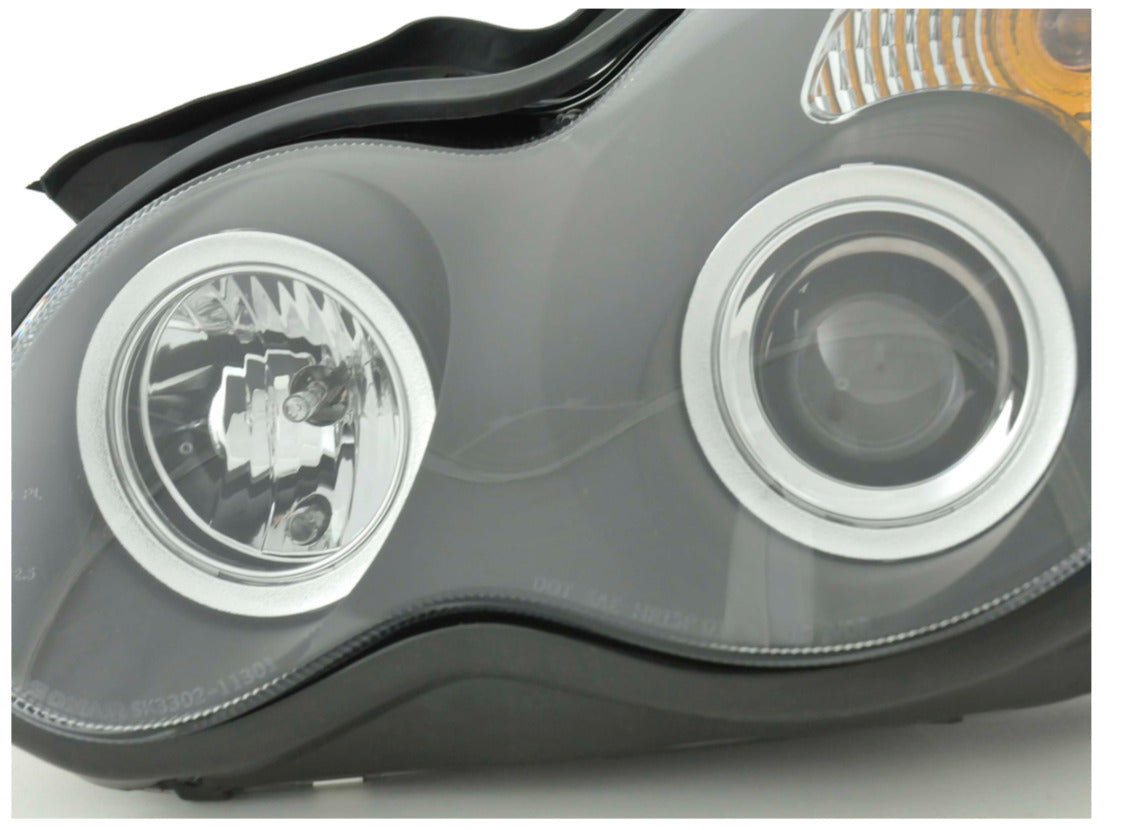 FK Pair Black Headlights Mercedes C-Class W203 203 00-07 LHD